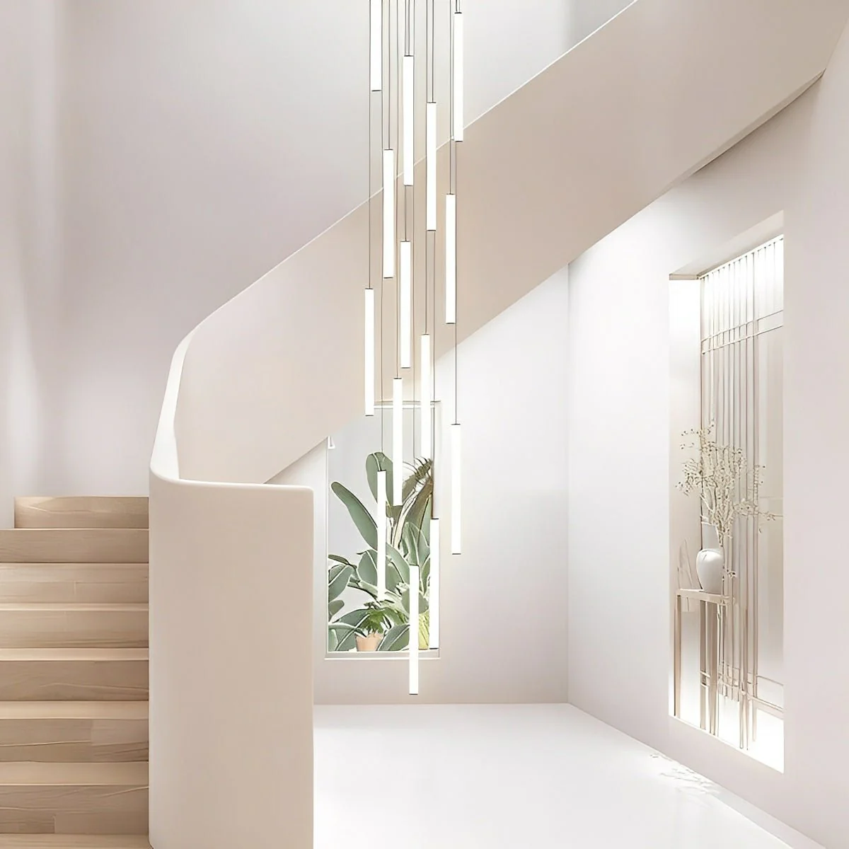 Modern Minimalist Long Strip LED Stairs Pendant Lights - Image 7