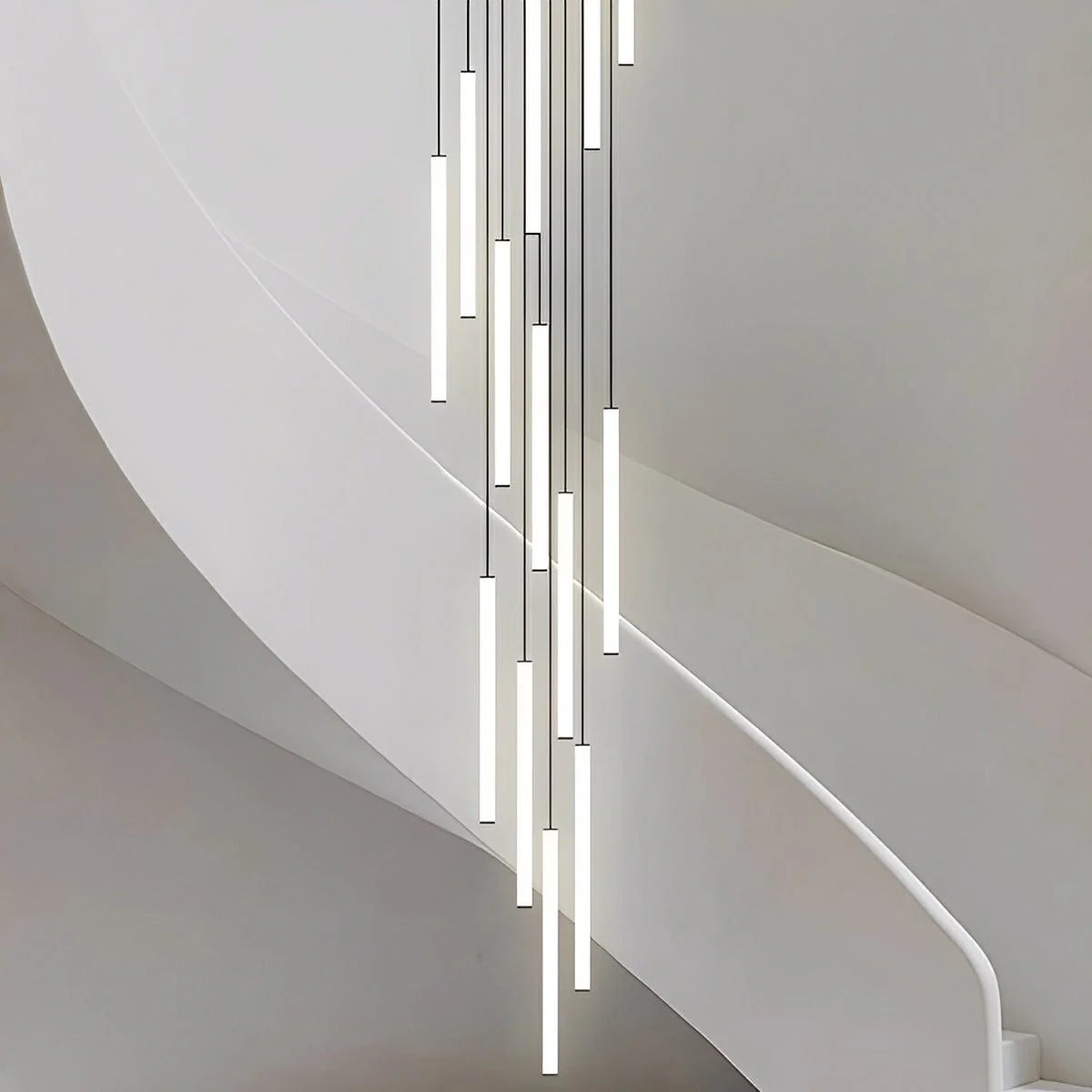 Modern Minimalist Long Strip LED Stairs Pendant Lights - Image 8