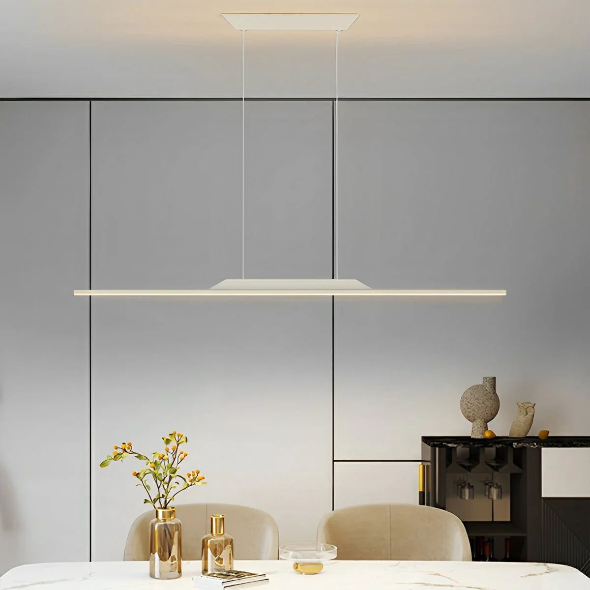 Modern Minimalist Long Strip Light LED Pendant Lights - Image 2