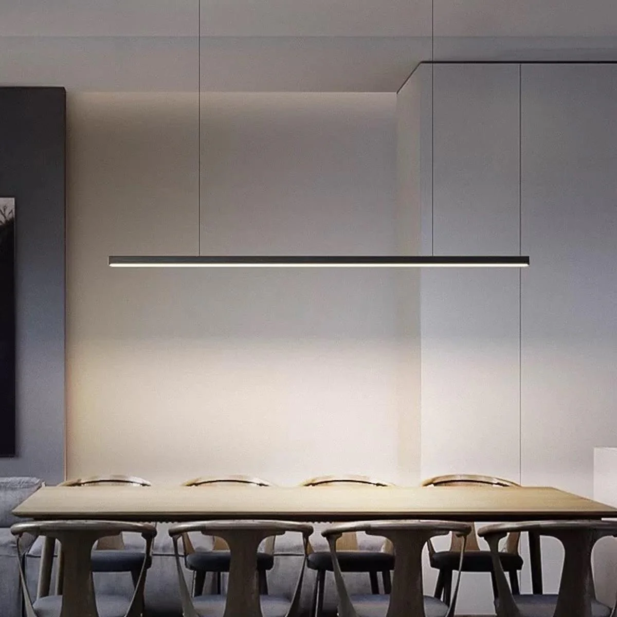 Modern Minimalist Long Strip Light Pendant Lights up and down adjustable