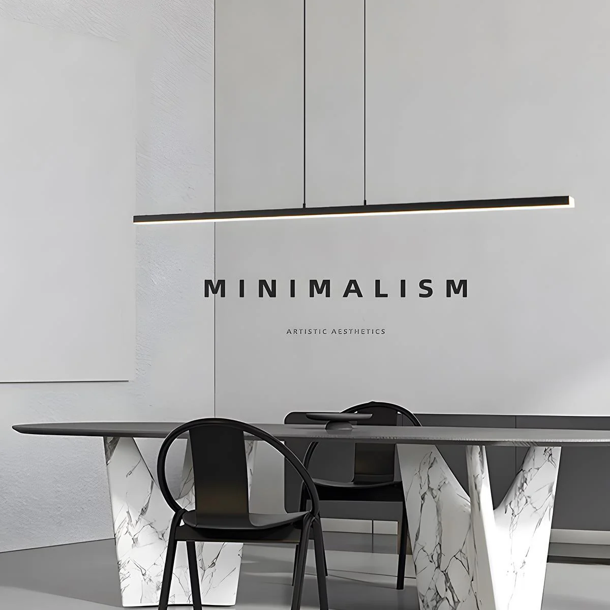 Modern Minimalist Long Strip Light Pendant Lights up and down adjustable - Image 4