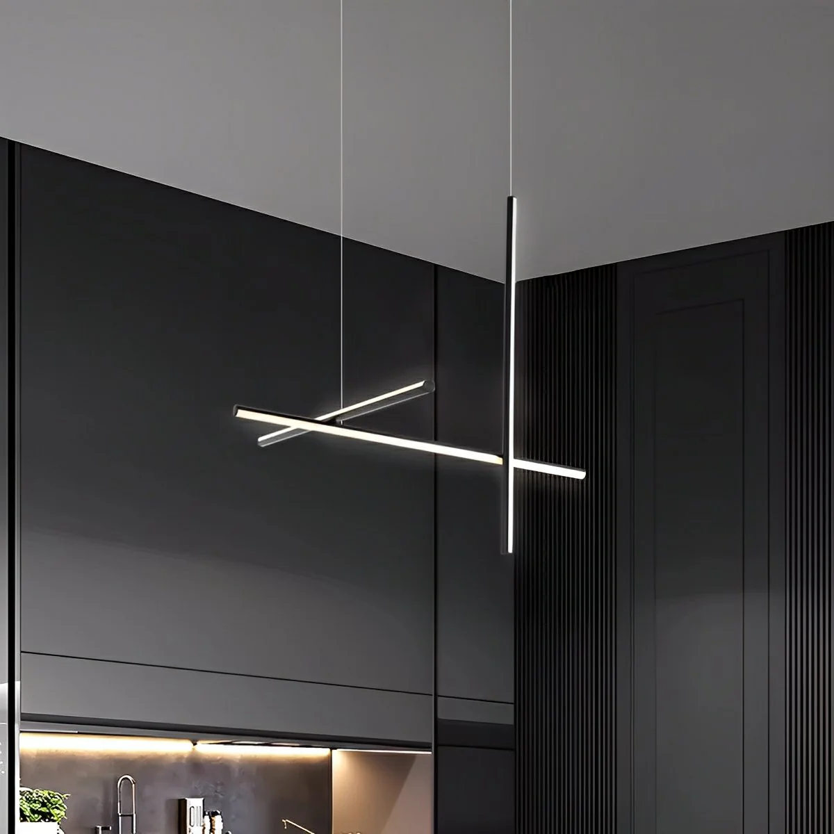 Modern Minimalist LOS Coordinates Geometric Linear LED Pendant Lights - Image 6