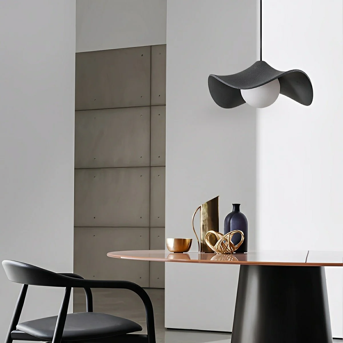 Modern Minimalist Lotus Leaf Concrete LED Pendant Lights - Image 3