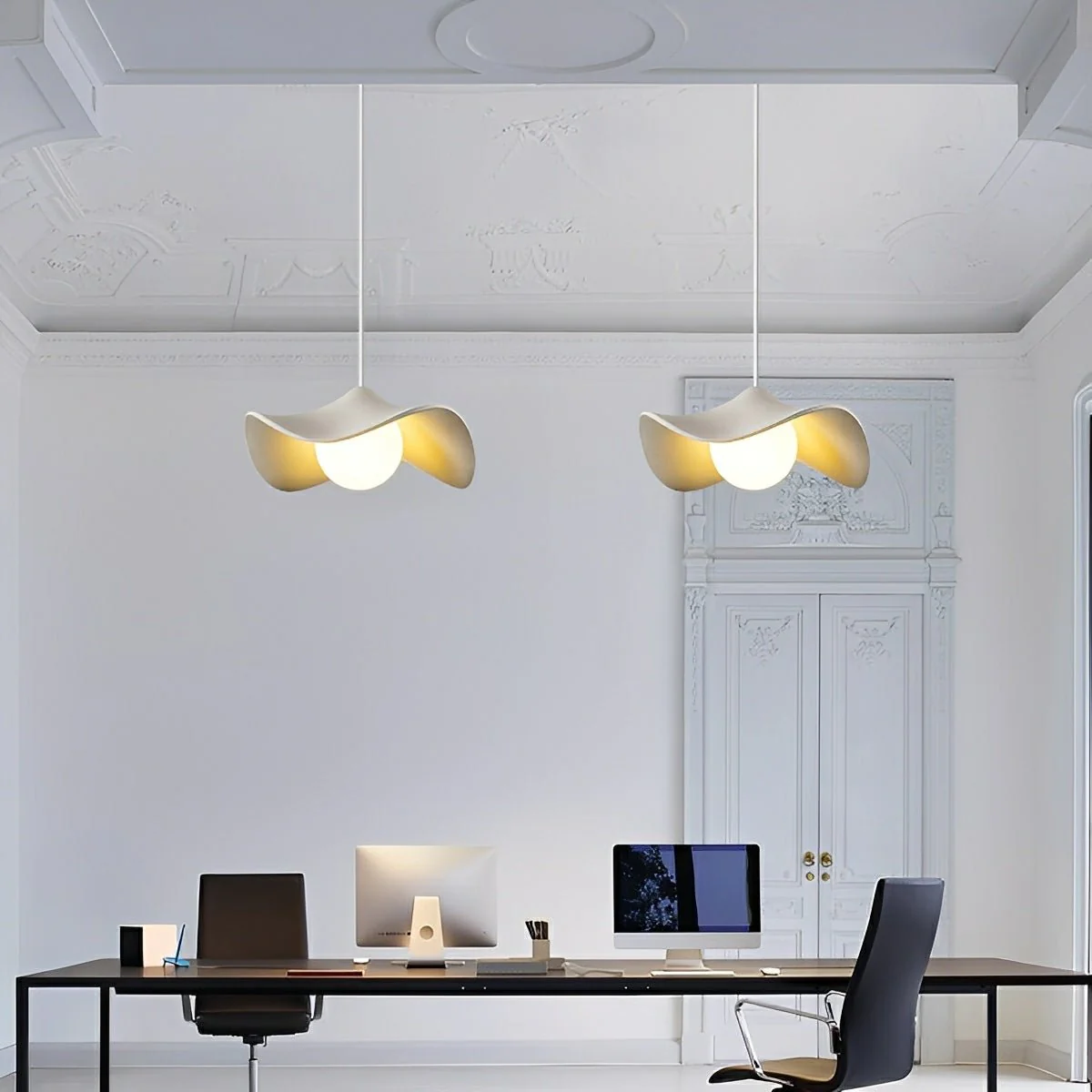 Modern Minimalist Lotus Leaf Concrete LED Pendant Lights - Image 5