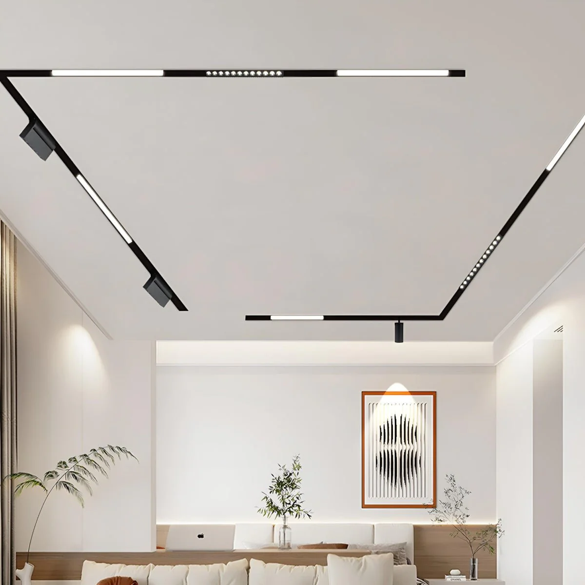 Modern Minimalist Mainless Lighting Magnetic DIY Track LED Recessed Ceiling Light - Image 3
