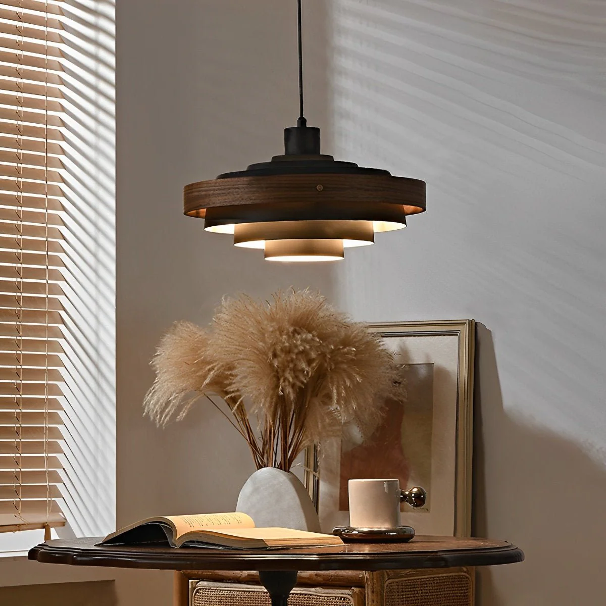 Modern Minimalist Shaded Drum Pendant Light - Image 3