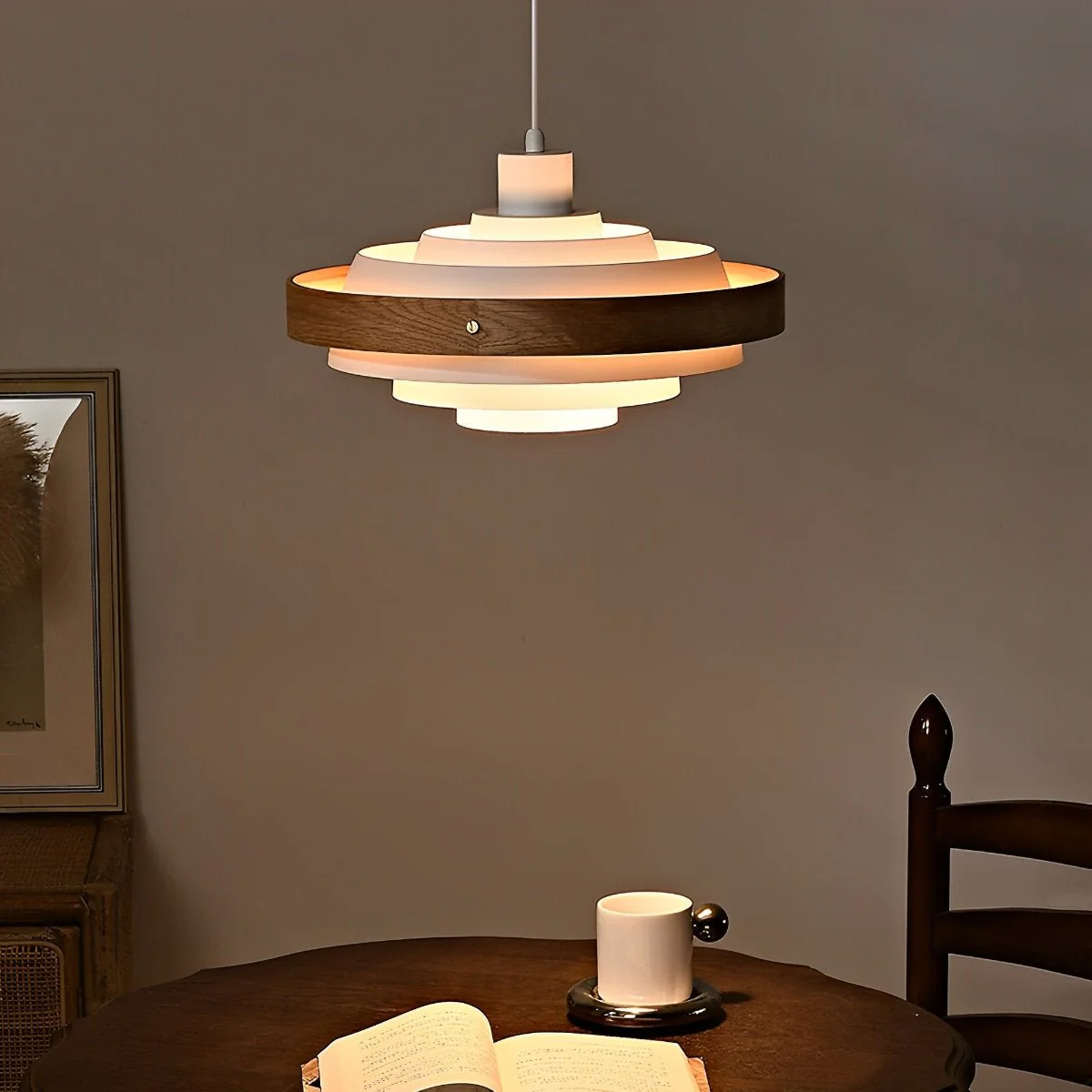 Modern Minimalist Shaded Drum Pendant Light - Image 4