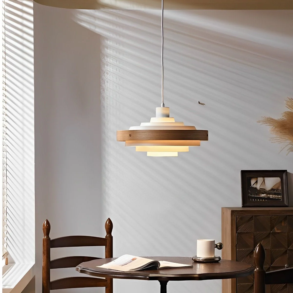 Modern Minimalist Shaded Drum Pendant Light - Image 6