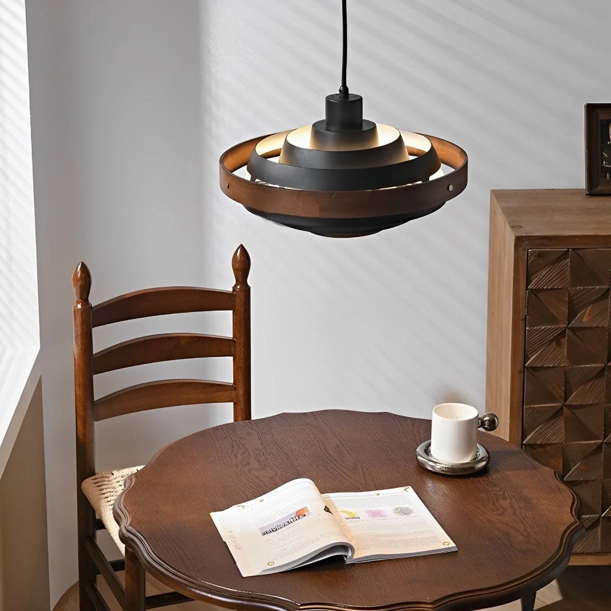 Modern Minimalist Shaded Drum Pendant Light - Image 7
