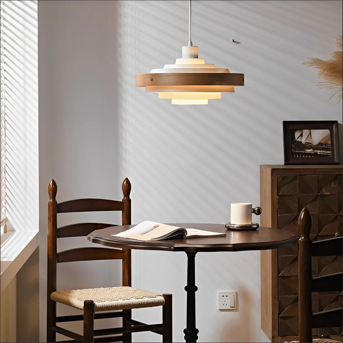 Modern Minimalist Shaded Drum Pendant Light - Image 8