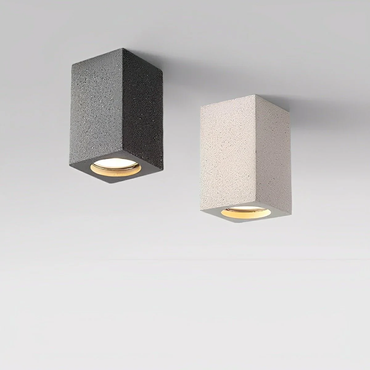 Modern Minimalist Square Concrete LED Ceiling Lights Mainless Lighting - Image 4