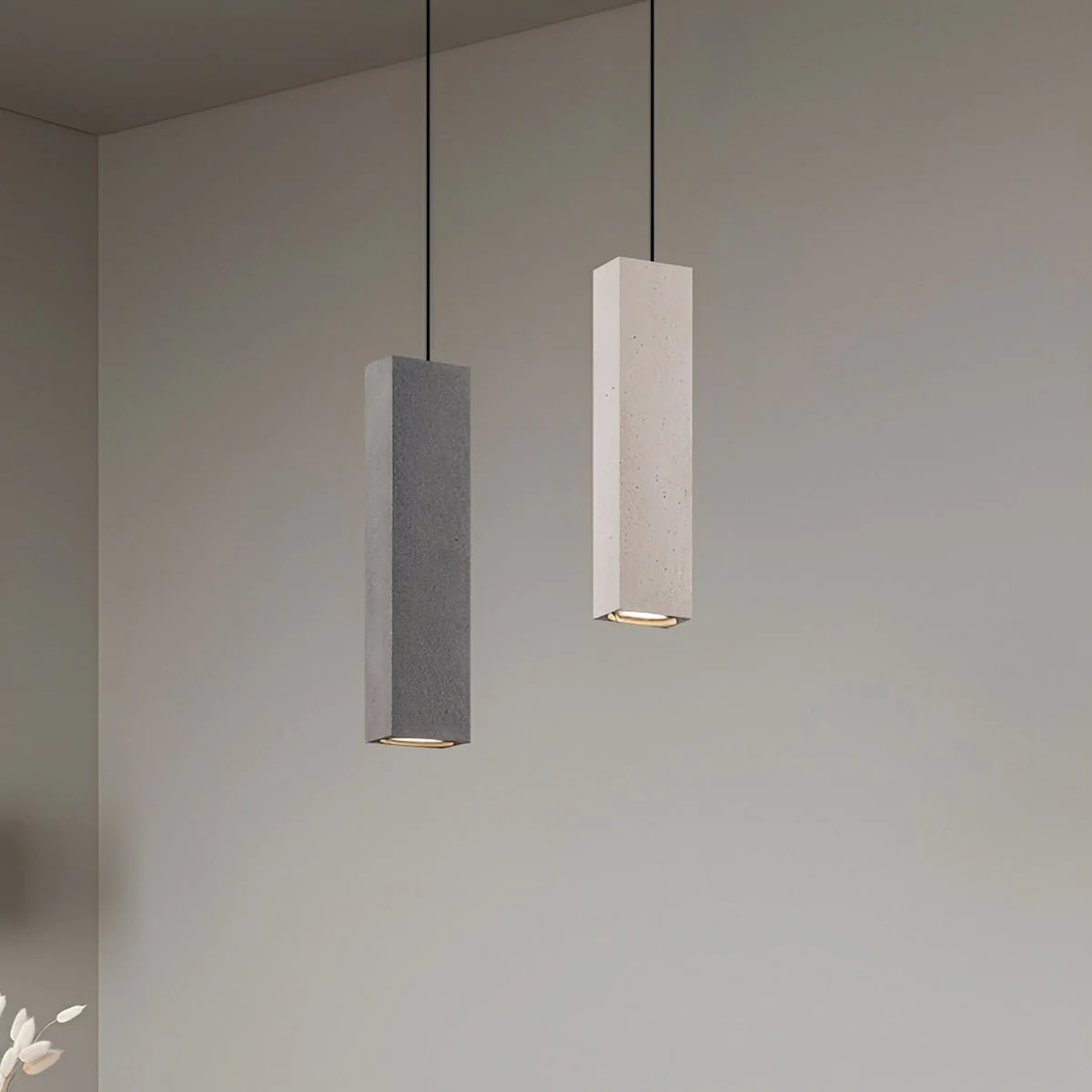 Modern Minimalist Square Concrete LED Pendant Lights