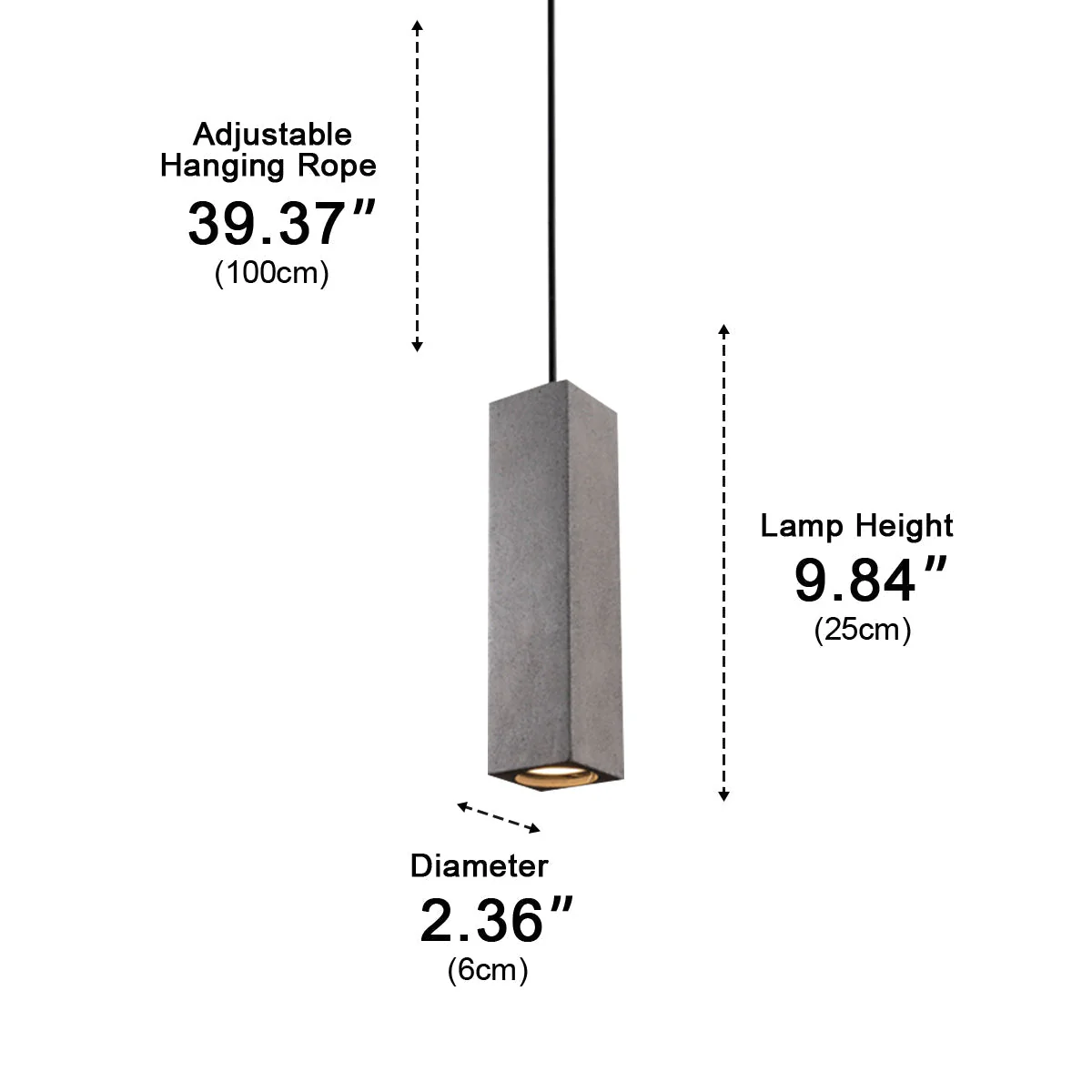 Modern Minimalist Square Concrete LED Pendant Lights - Image 10