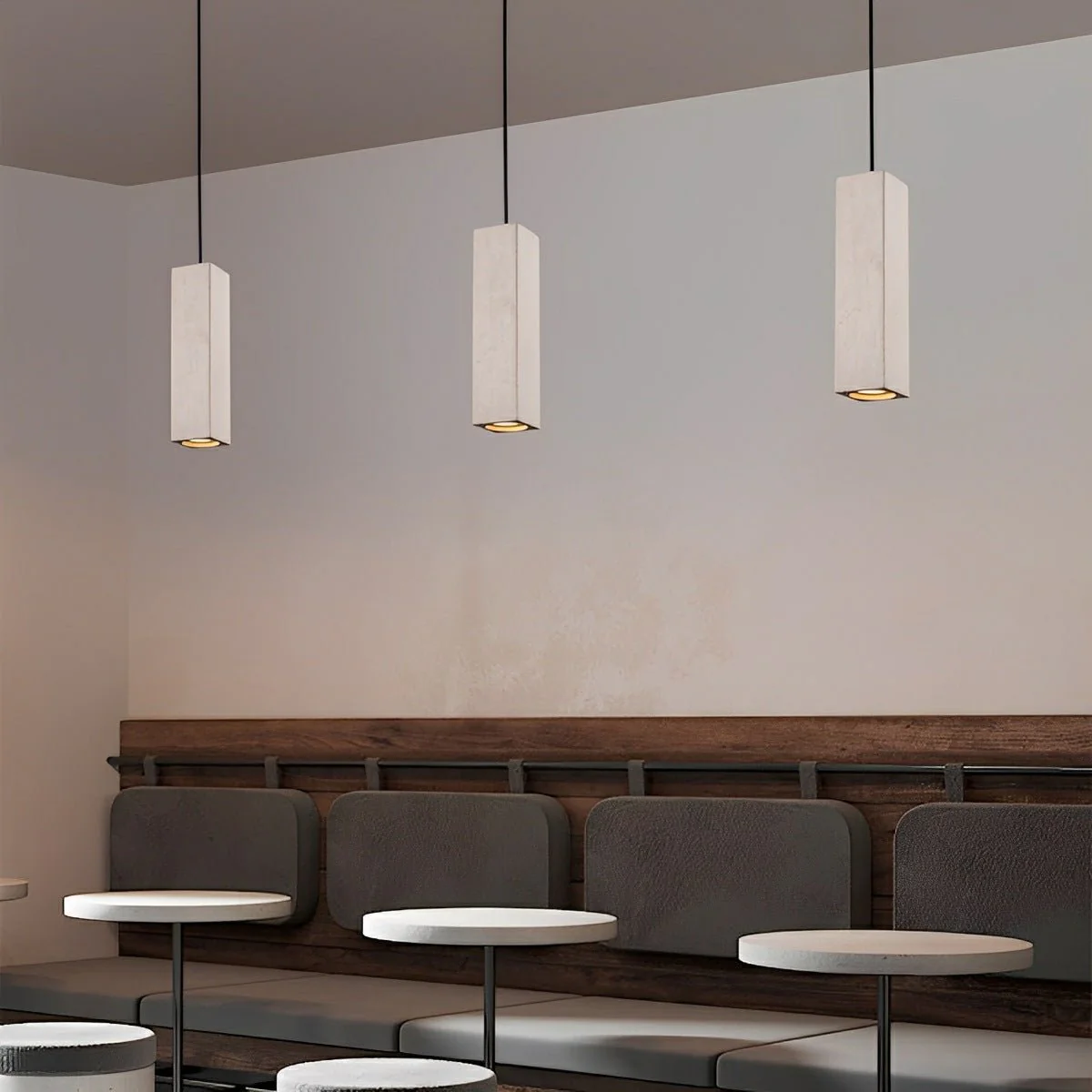Modern Minimalist Square Concrete LED Pendant Lights - Image 2