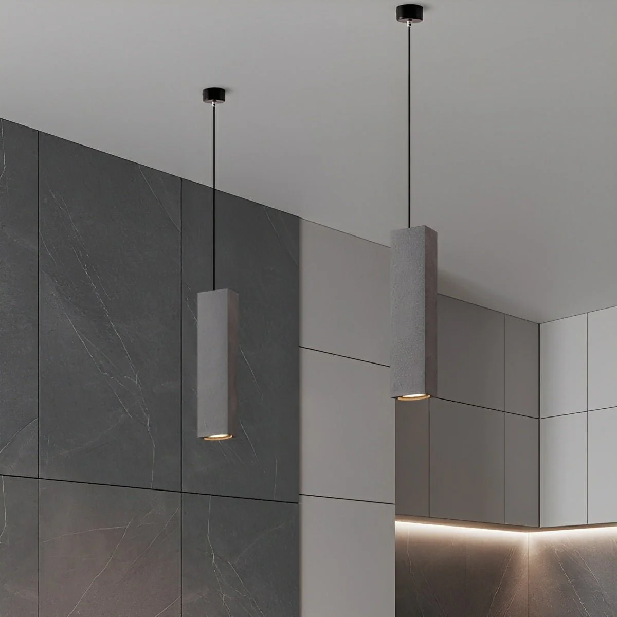 Modern Minimalist Square Concrete LED Pendant Lights - Image 5