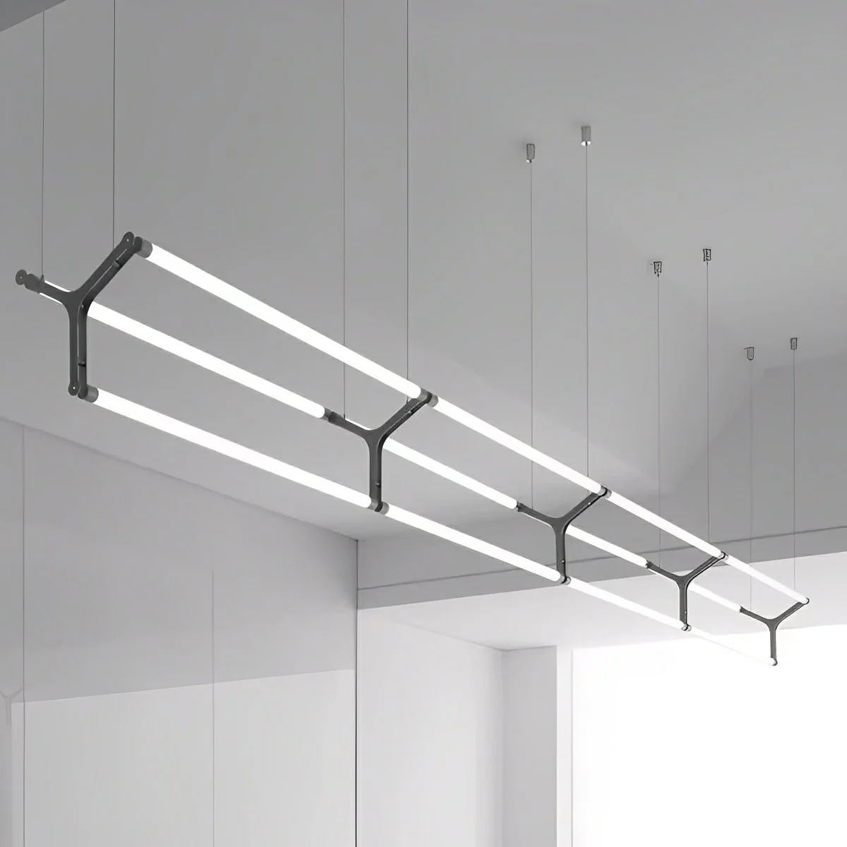 Modern Minimalist Three Forks Long Strip LED Pendant Lights - Image 5