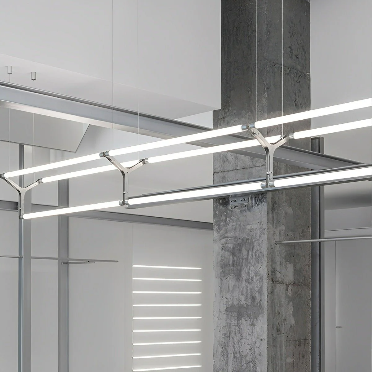 Modern Minimalist Three Forks Long Strip LED Pendant Lights - Image 6
