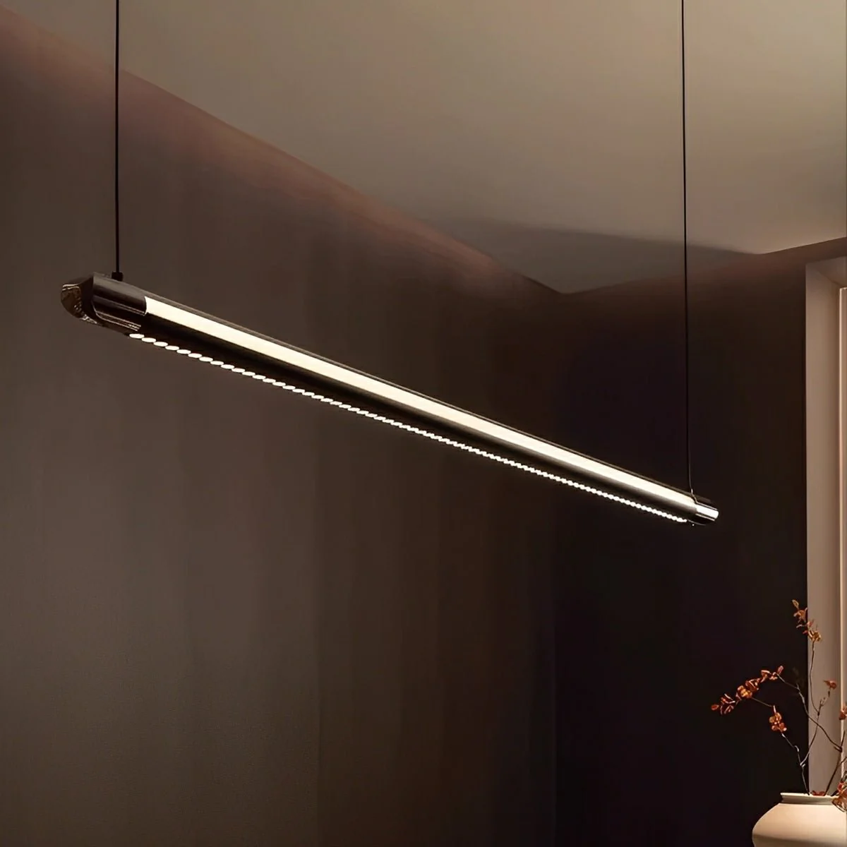 Modern Minimalist Up&Down Dimmable Long Strip LED Pendant Lights - Image 3