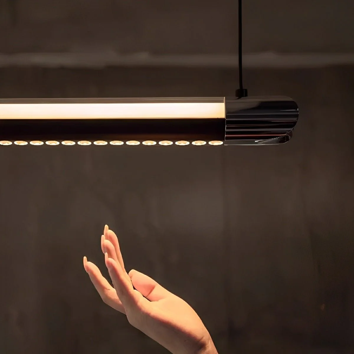 Modern Minimalist Up&Down Dimmable Long Strip LED Pendant Lights - Image 7