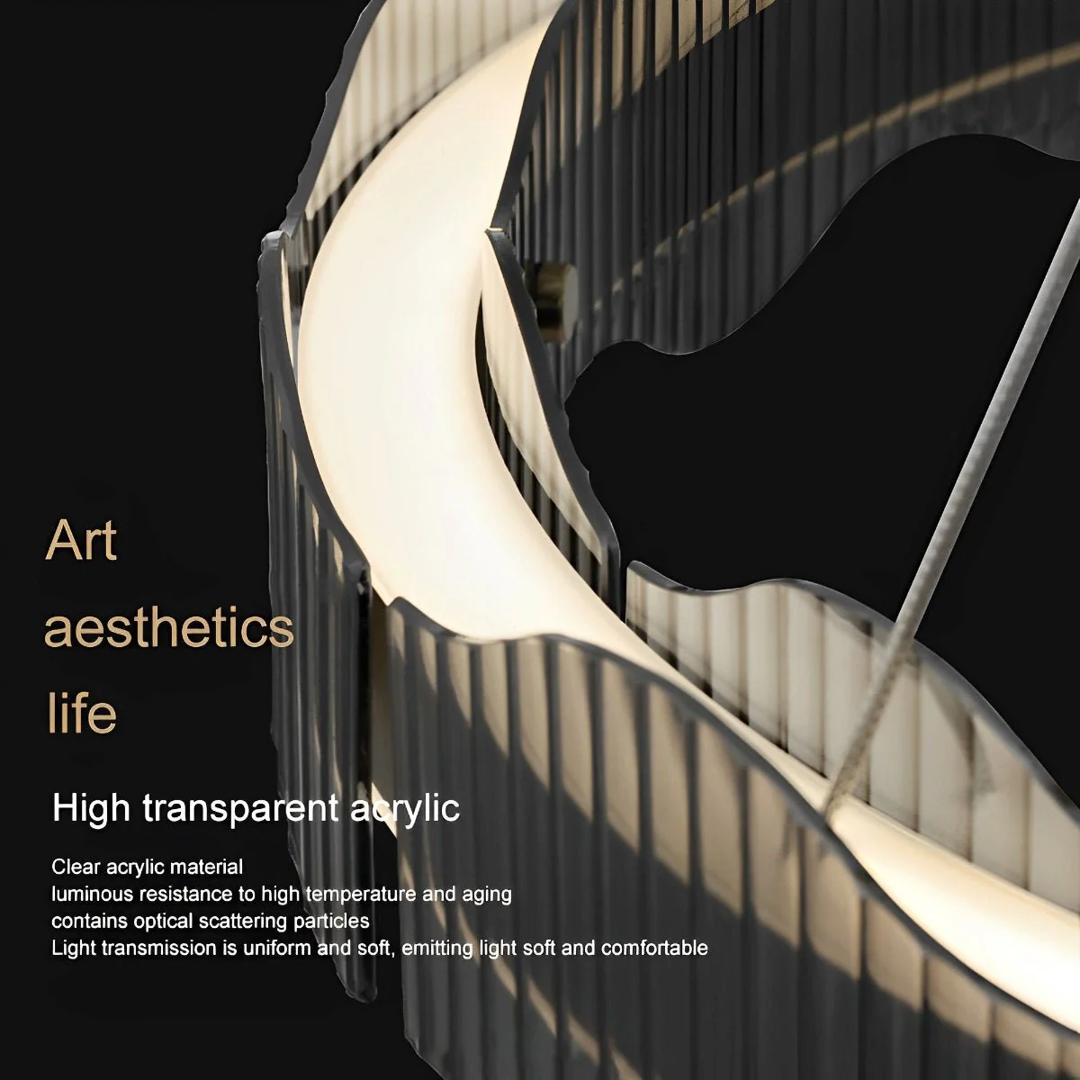 Modern Minimalist Water Wave Round Pendant Light - Image 3