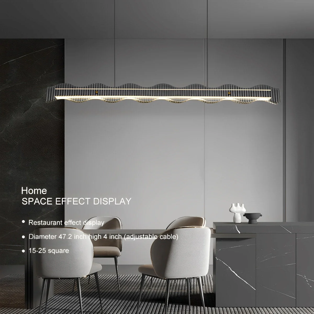 Modern Minimalist Water Wave Round Pendant Light - Image 4