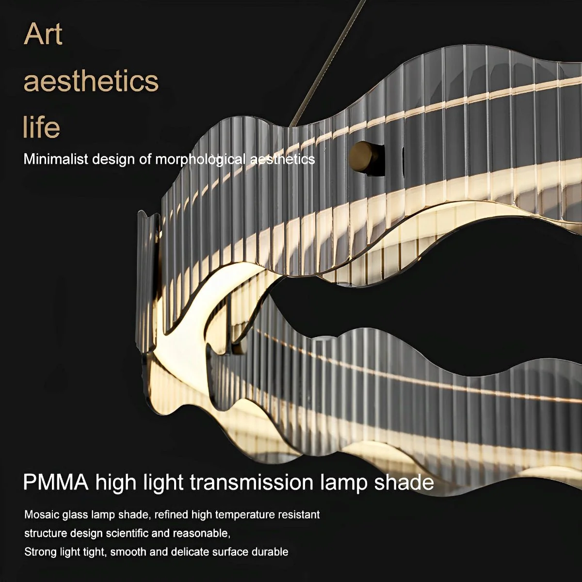 Modern Minimalist Water Wave Round Pendant Light - Image 5