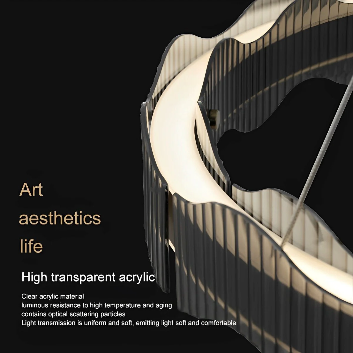 Modern Minimalist Water Wave Round Pendant Light - Image 6