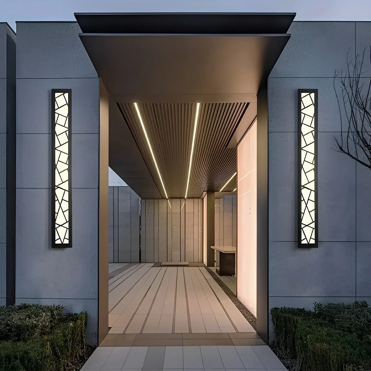 Modern Slim Waterproof Long Strip LED Outdoor Wall Lights - Image 2