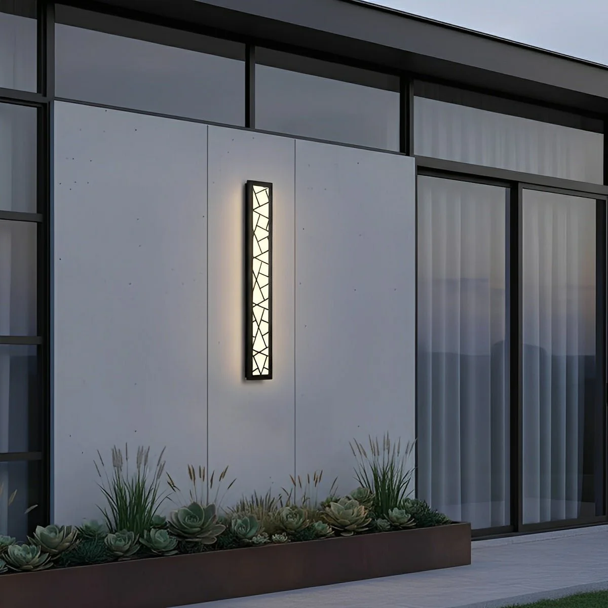 Modern Slim Waterproof Long Strip LED Outdoor Wall Lights - Image 5