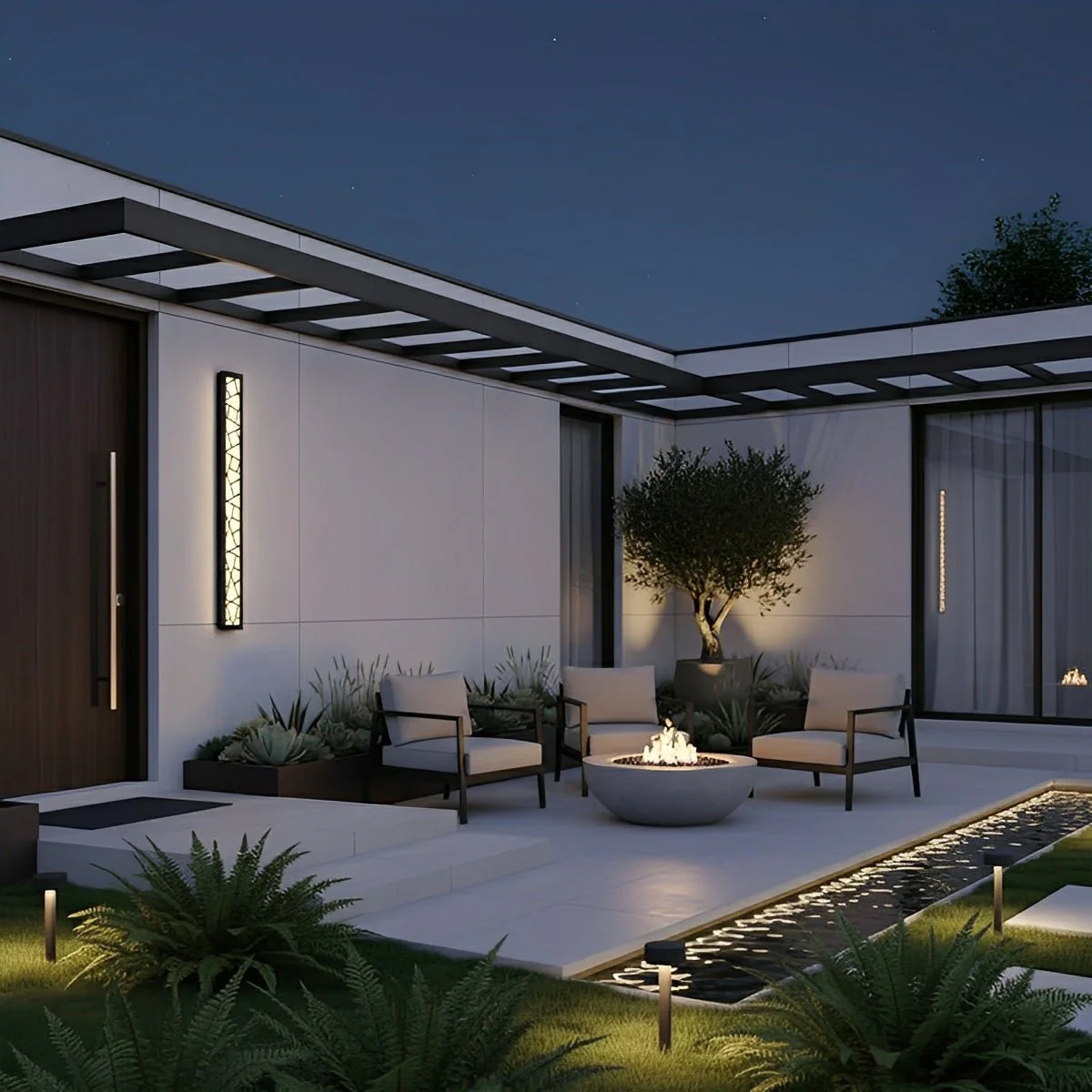 Modern Slim Waterproof Long Strip LED Outdoor Wall Lights - Image 9