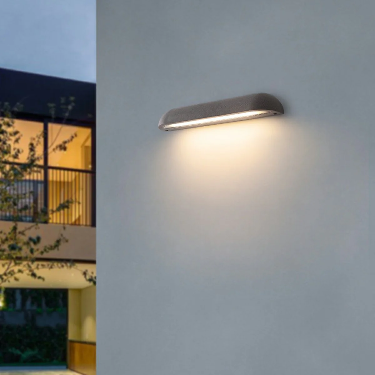 Modern Minimalist Waterproof Outdoor Concrete Long Dome LED Porch Lights - Image 8
