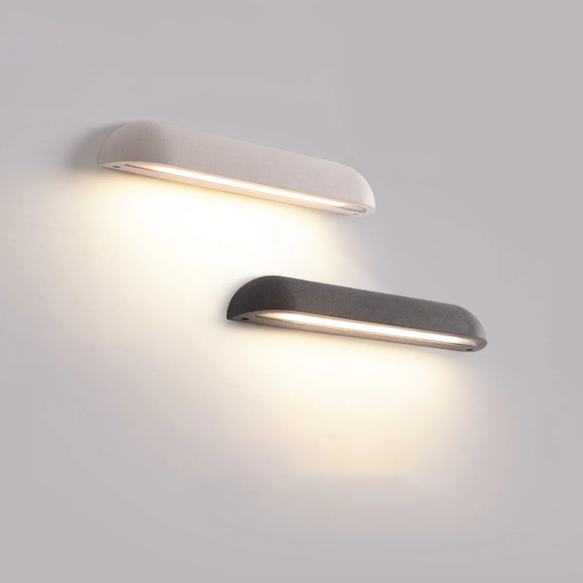 Modern Minimalist Waterproof Outdoor Concrete Long Dome LED Porch Lights - Image 9