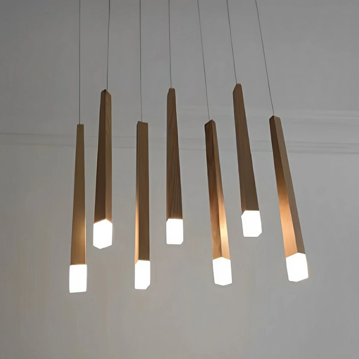 Modern Minimalist Wood Art Firewood Stick Pendant Lights - Image 10
