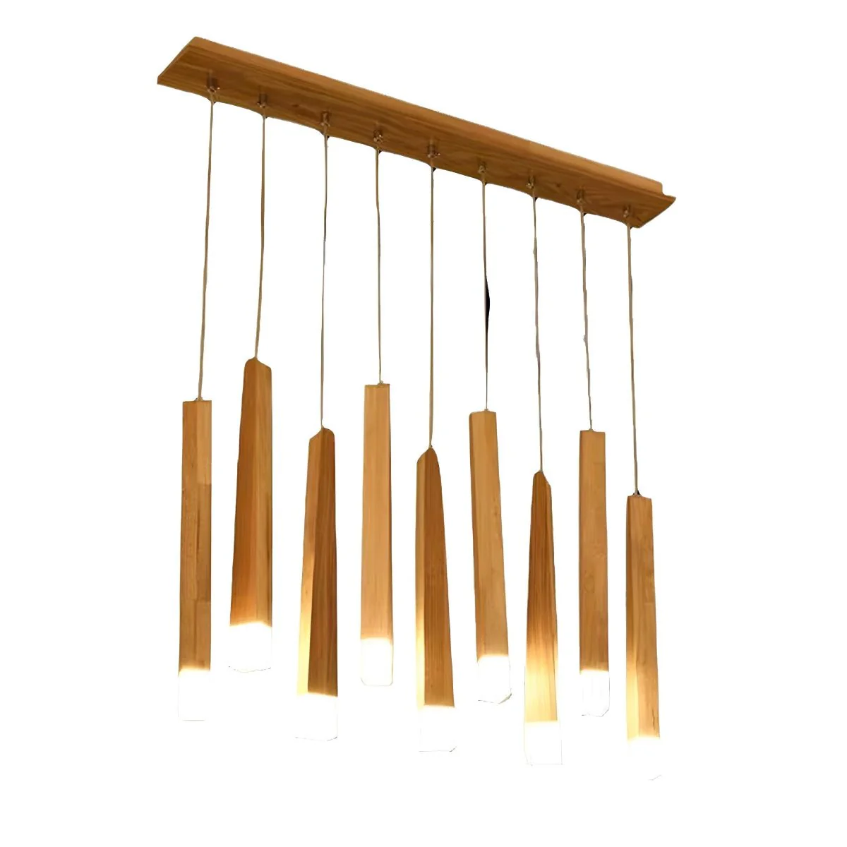 Modern Minimalist Wood Art Firewood Stick Pendant Lights - Image 14