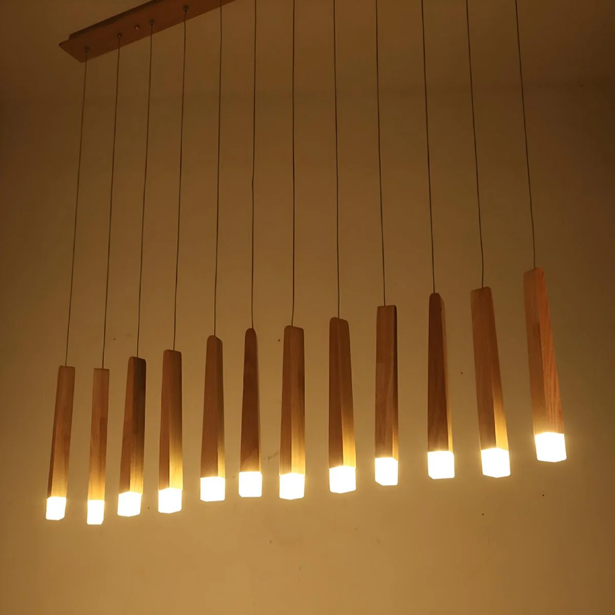 Modern Minimalist Wood Art Firewood Stick Pendant Lights - Image 4
