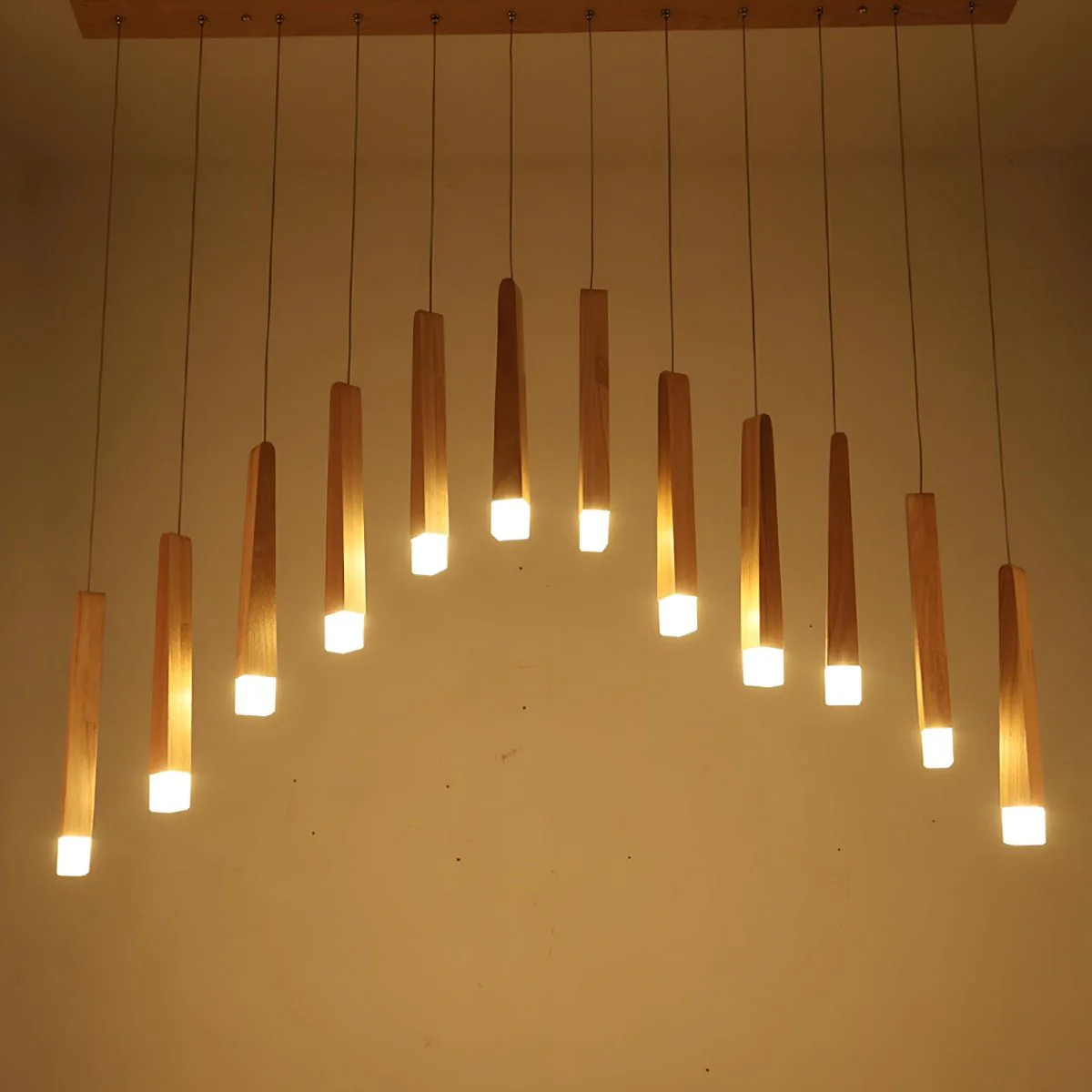 Modern Minimalist Wood Art Firewood Stick Pendant Lights - Image 7