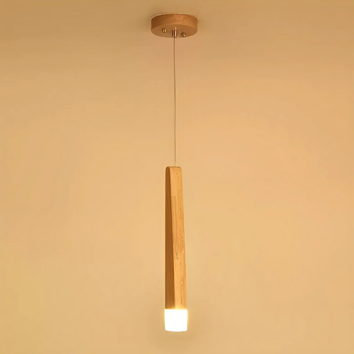 Modern Minimalist Wood Art Firewood Stick Pendant Lights - Image 8