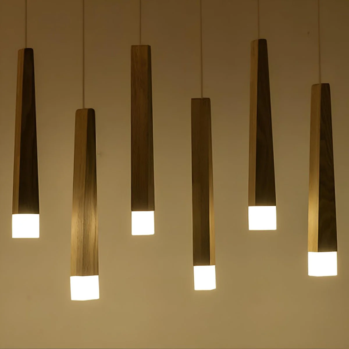 Modern Minimalist Wood Art Firewood Stick Pendant Lights - Image 9