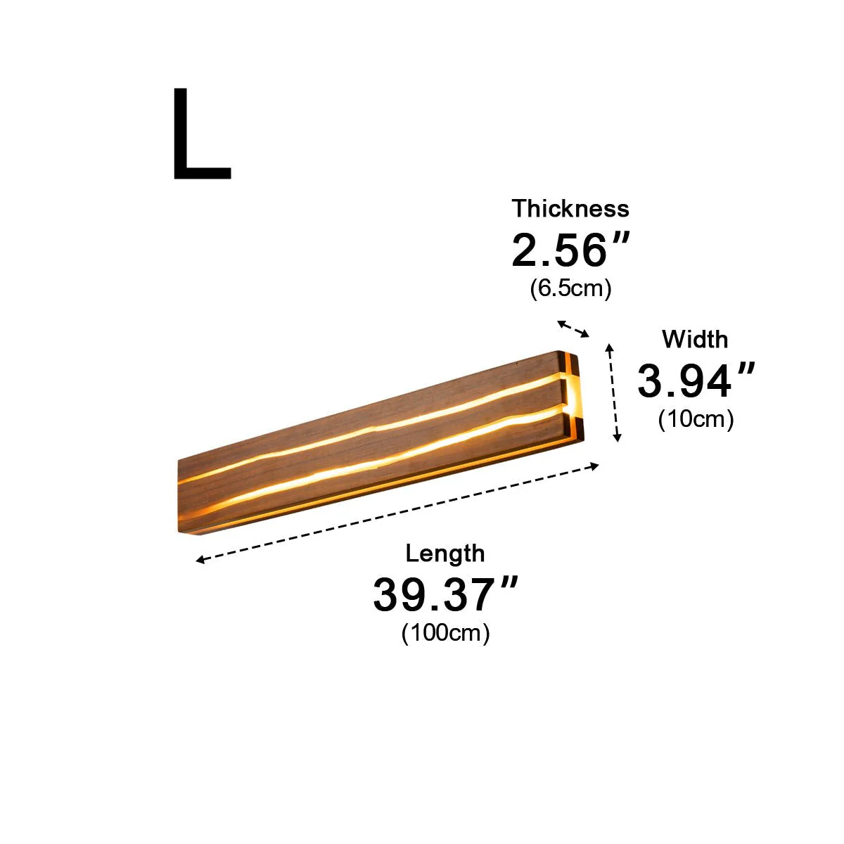 Modern Minimalist Wood Crazed Texture LED Long Strip Indoor Wall Sconce - Image 15
