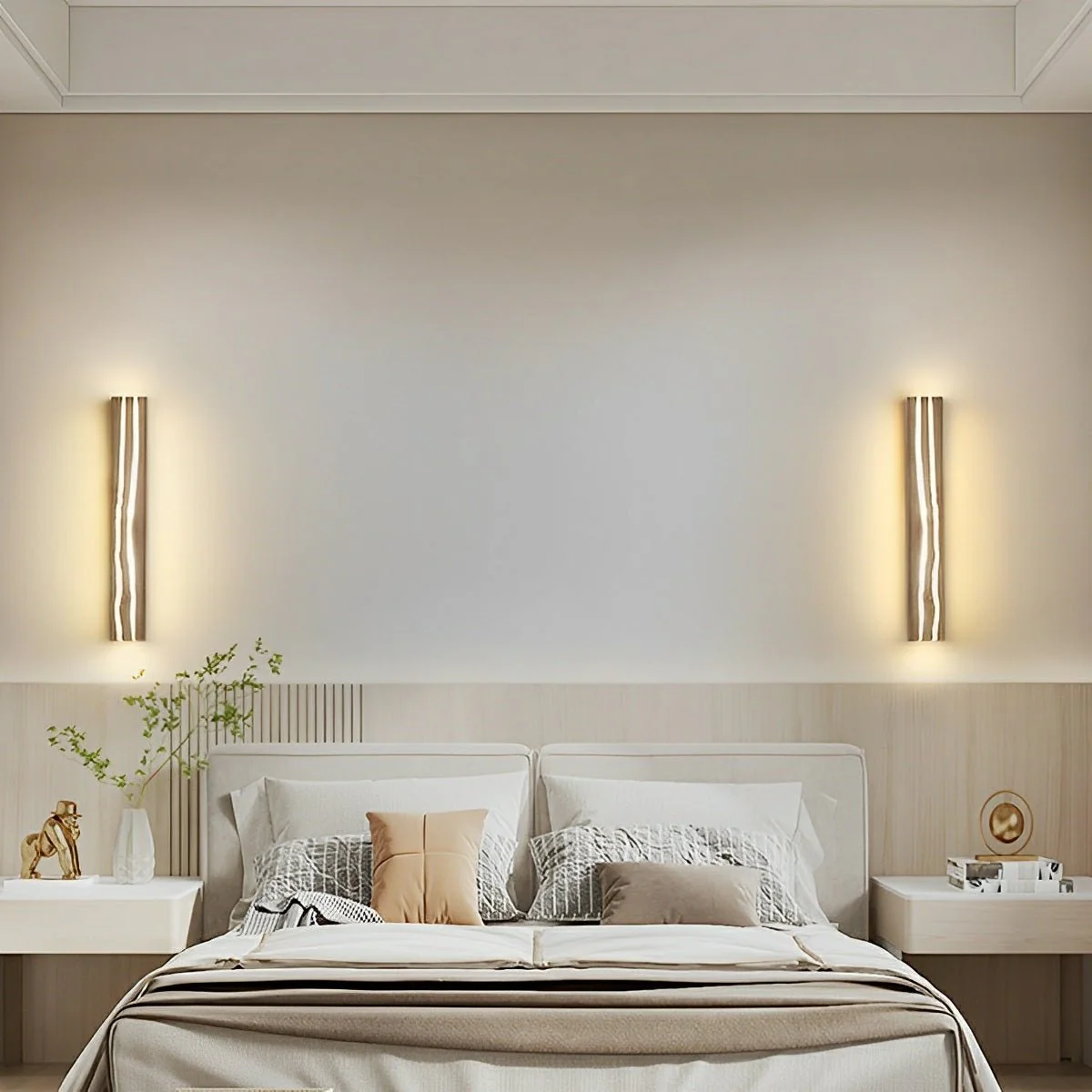 Modern Minimalist Wood Crazed Texture LED Long Strip Indoor Wall Sconce - Image 3