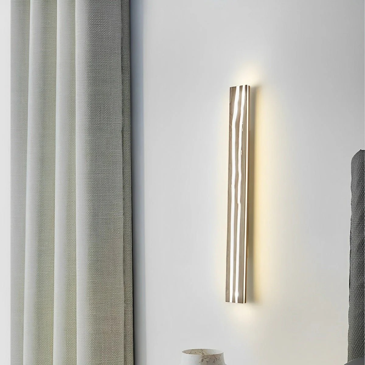 Modern Minimalist Wood Crazed Texture LED Long Strip Indoor Wall Sconce - Image 7