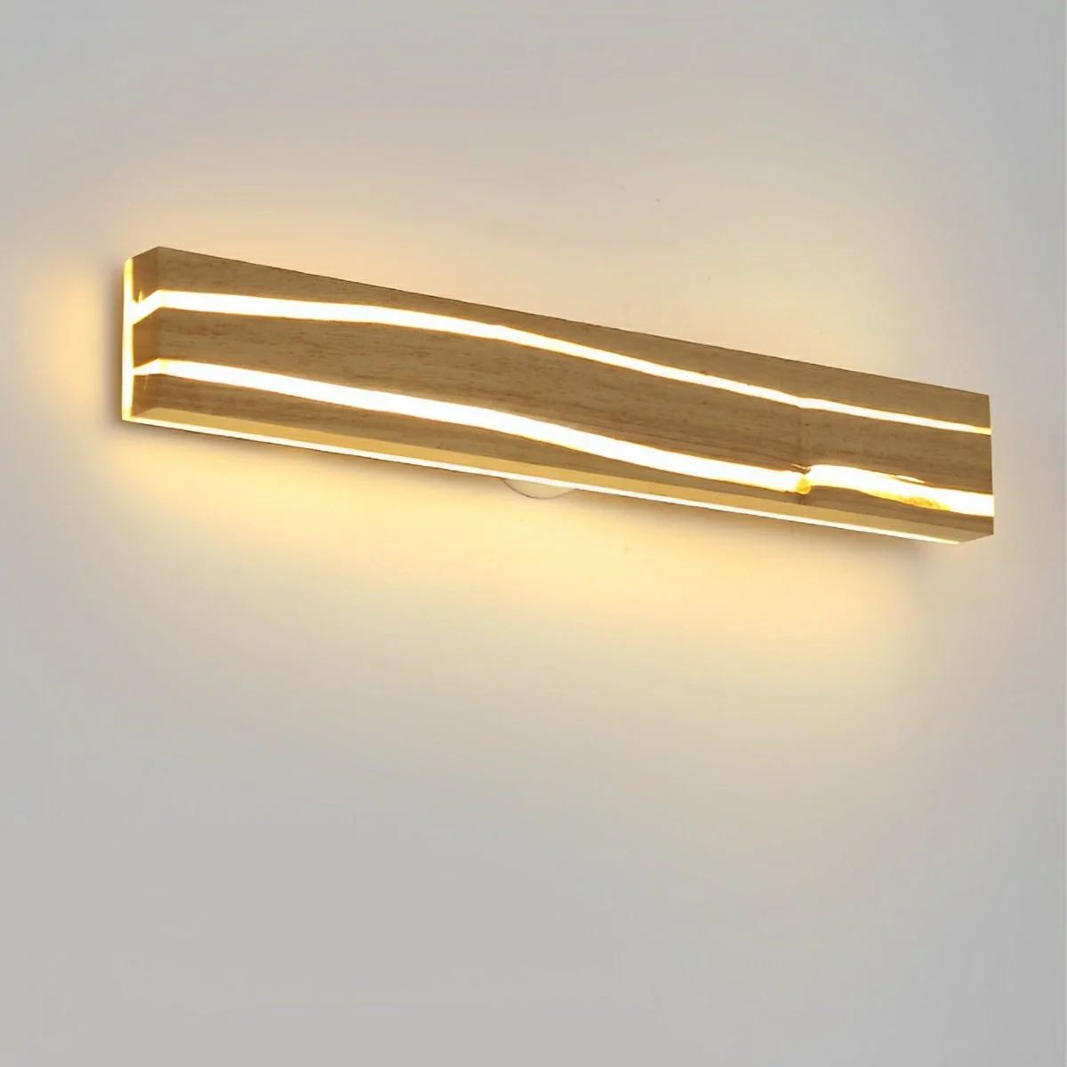 Modern Minimalist Wood Crazed Texture LED Long Strip Indoor Wall Sconce - Image 8
