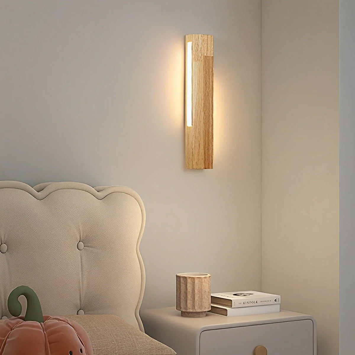 Modern Minimalist Wood Double-Sided Lighting LED Long Strip Indoor Wall Sconce