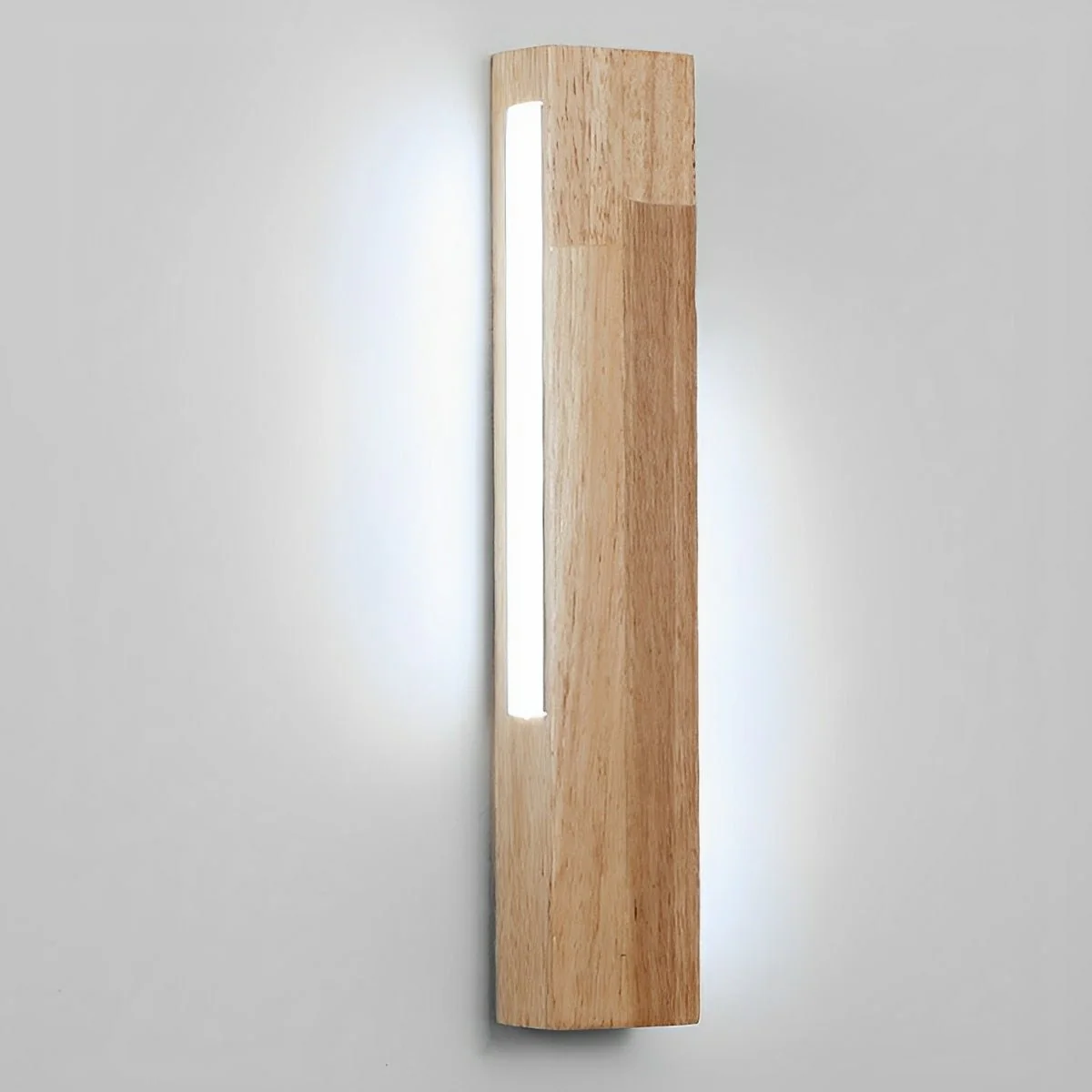 Modern Minimalist Wood Double-Sided Lighting LED Long Strip Indoor Wall Sconce - Image 5