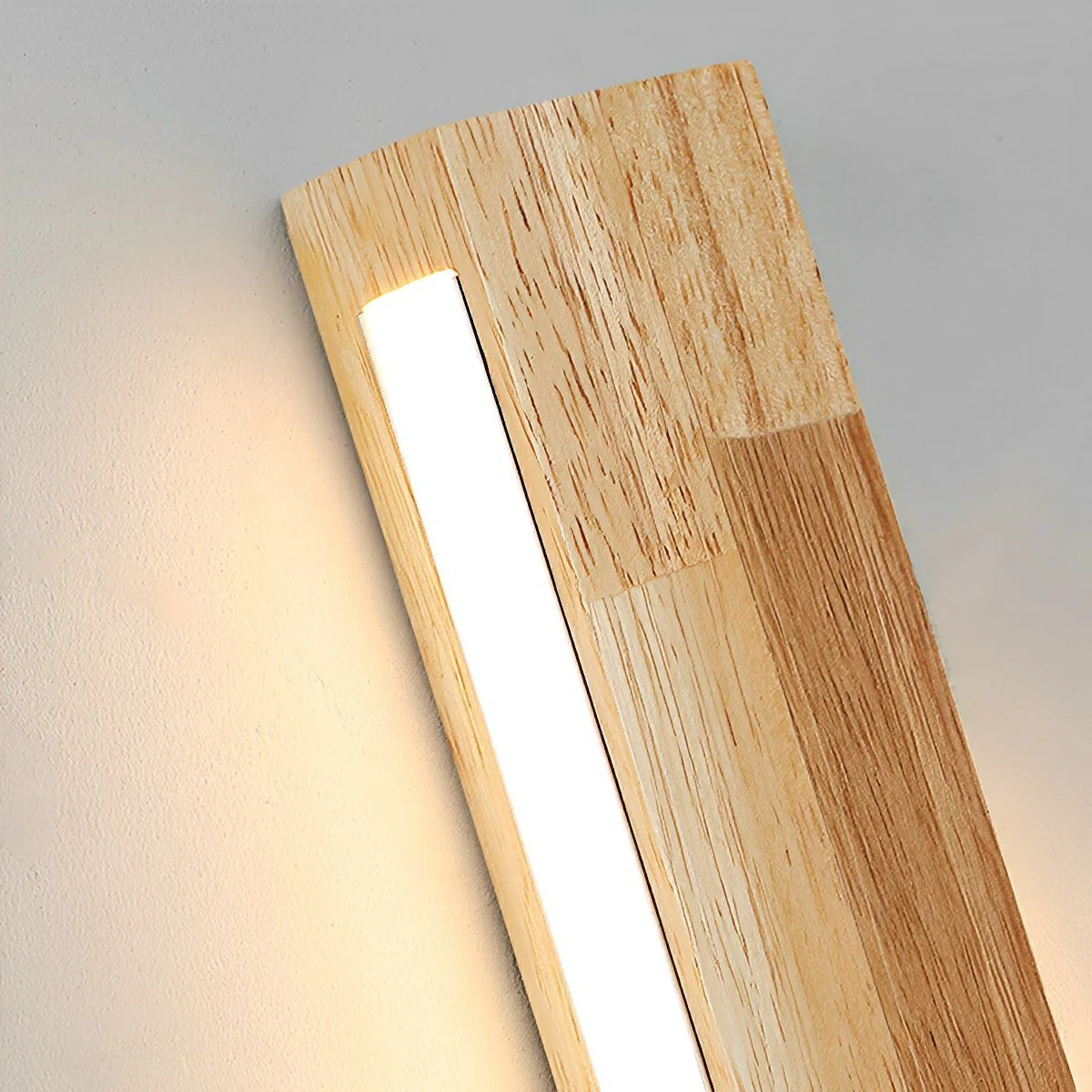 Modern Minimalist Wood Double-Sided Lighting LED Long Strip Indoor Wall Sconce - Image 6