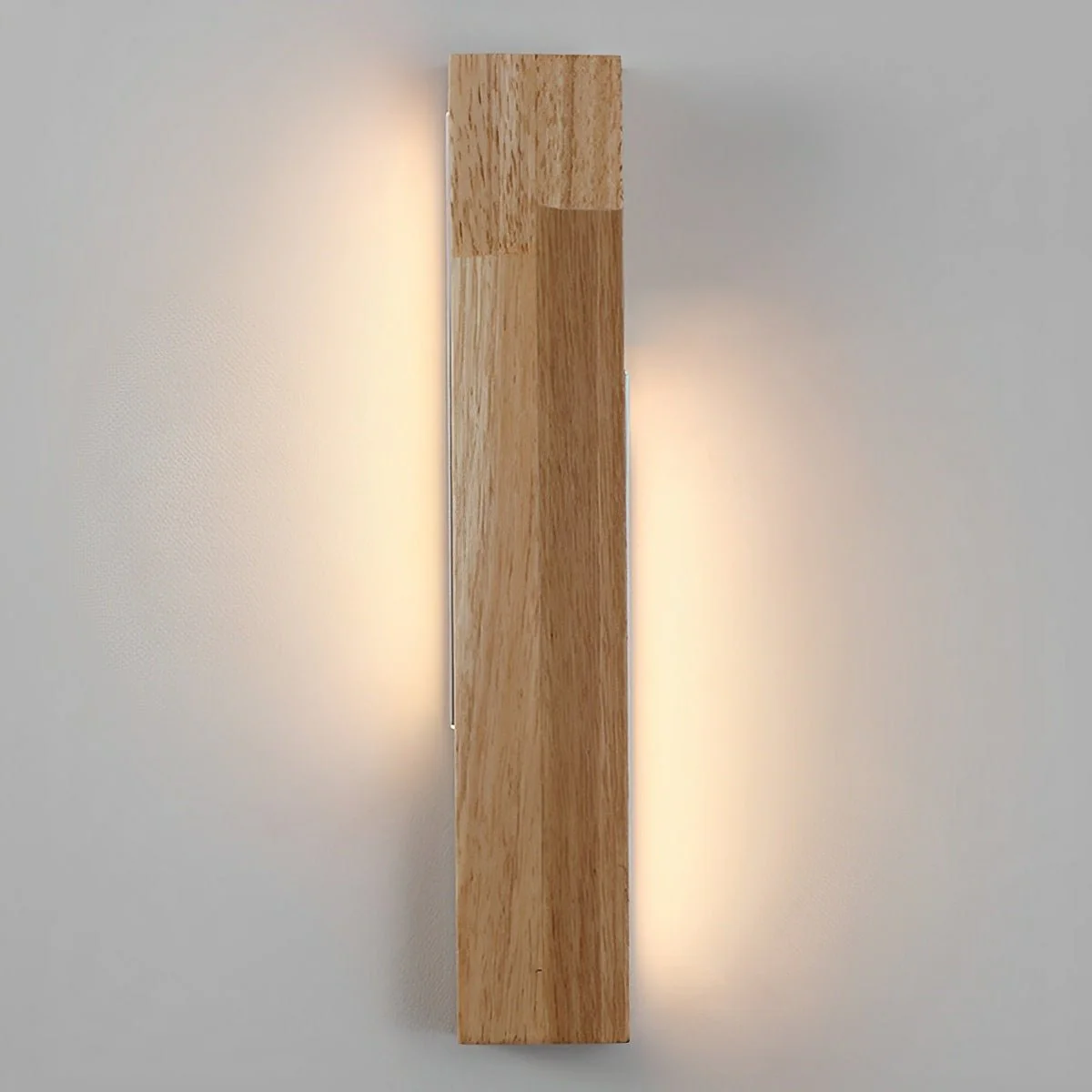 Modern Minimalist Wood Double-Sided Lighting LED Long Strip Indoor Wall Sconce - Image 8
