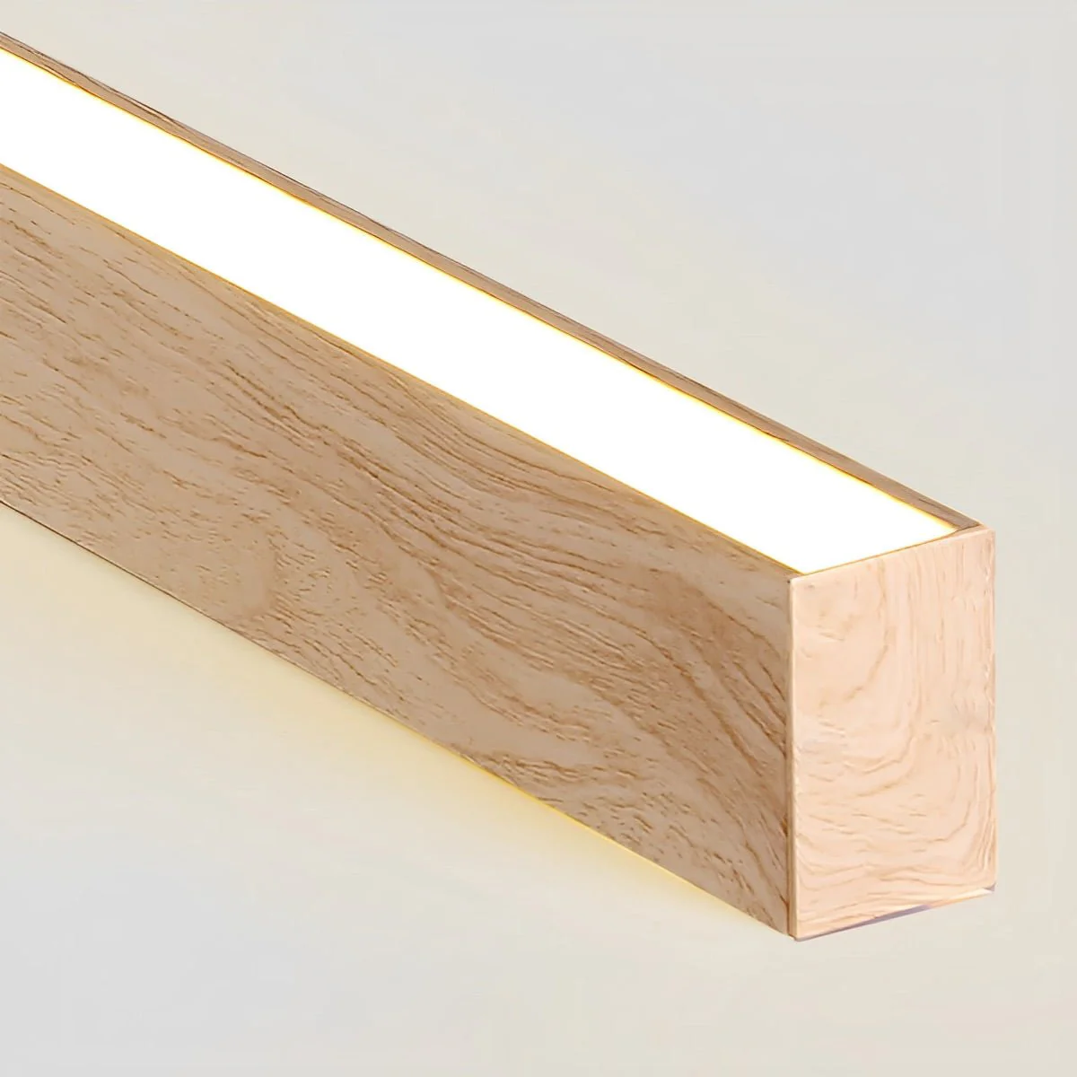 Modern Minimalist Wood Grain LED Long Strip Ceiling Light - Image 9