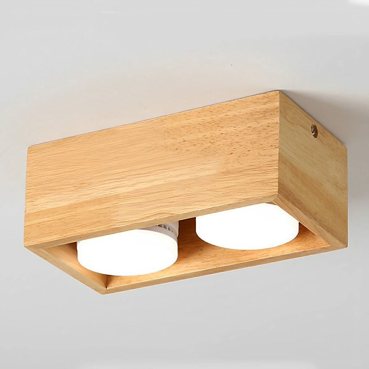Modern Minimalist Wood Square LED Indoor Ceiling Spot Light - Image 11