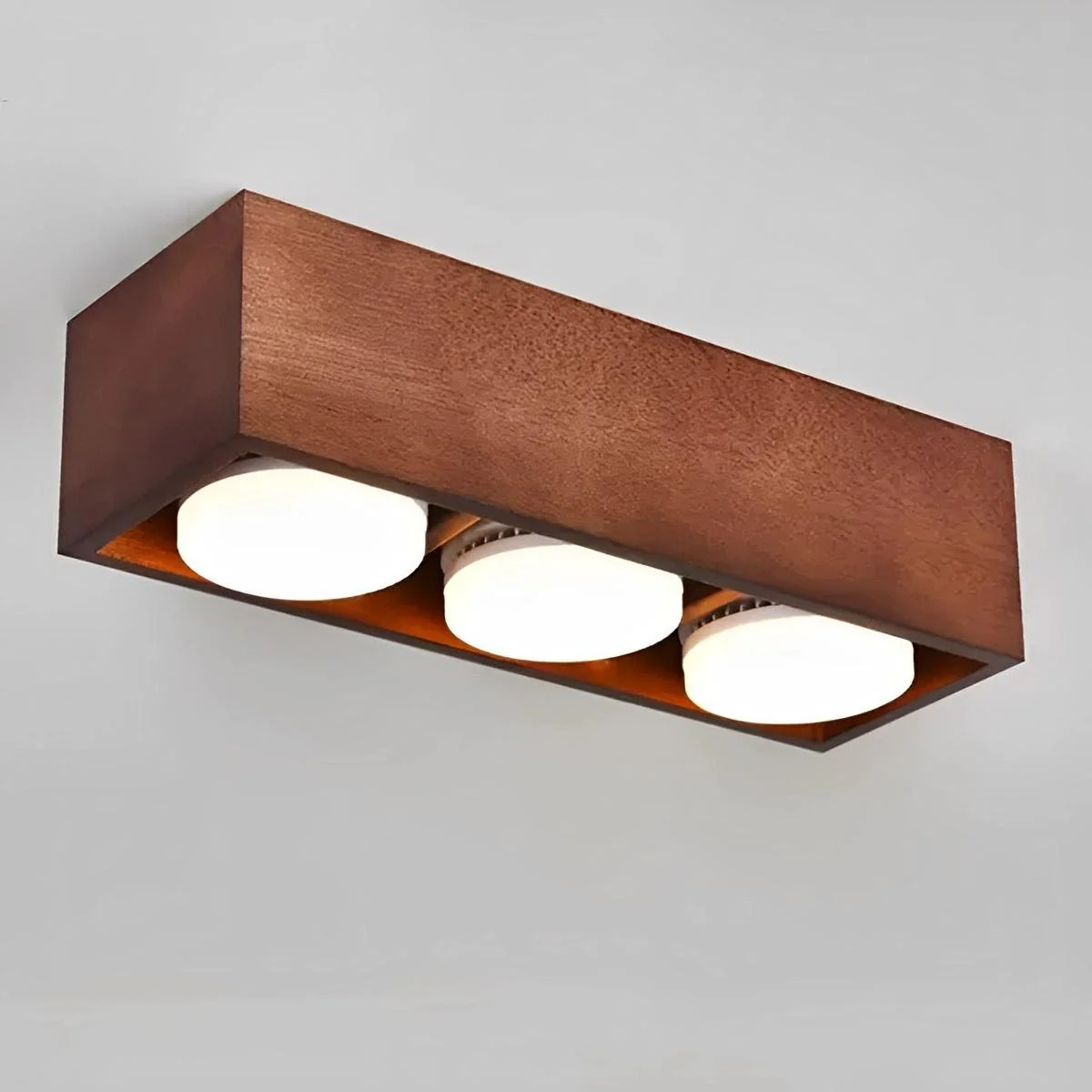 Modern Minimalist Wood Square LED Indoor Ceiling Spot Light - Image 16
