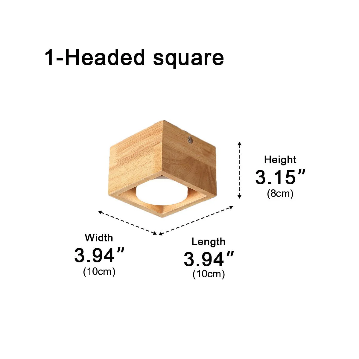 Modern Minimalist Wood Square LED Indoor Ceiling Spot Light - Image 17
